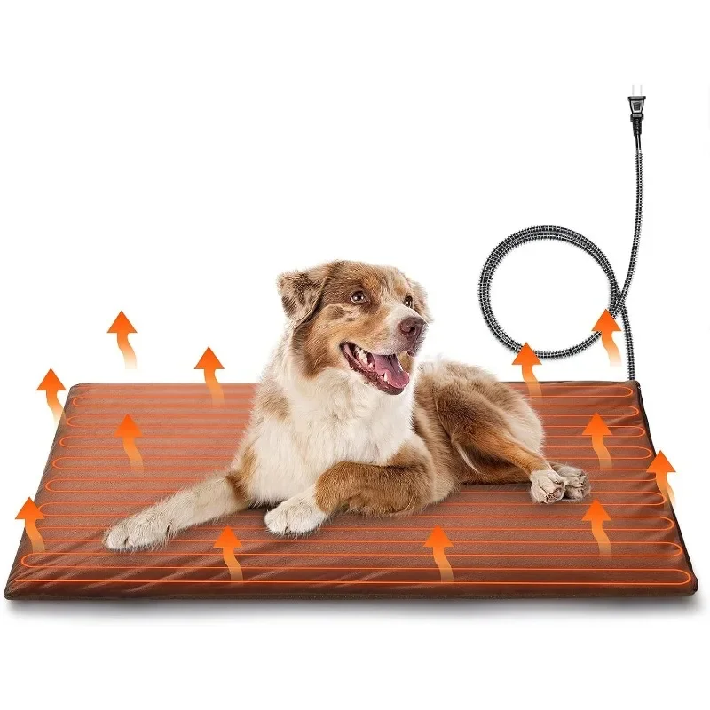 

35x24” Large Pet Heating Pad, Electric Heated Dog Bed for Large Breeds, Air Valve Design, Anti-Bite Cord, Ultra-Soft and Anti