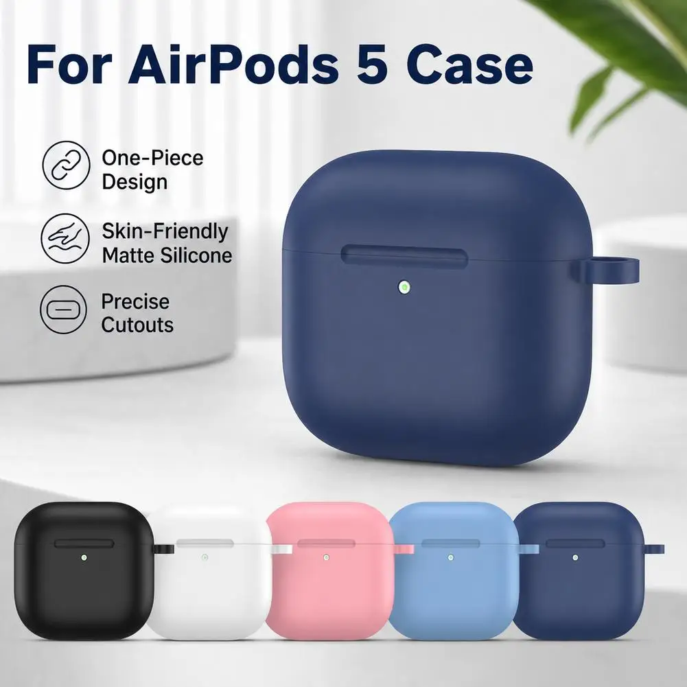 Ultra-Thin Silicone Earphone Case For Airpods 5 Solid Color Protective Headphone Case For Apple Airpods Pro 5 Accessories