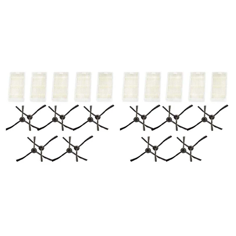 10 filtros + 20 escovas laterais para série Medion MD16192 MD18500 MD18501 MD18600