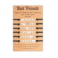 6Pcs Sister Bracelet Best Friend Matching Heart Bracelet Friendship Jewelry Gift for Women Teen Girl Hollow Heart Charm
