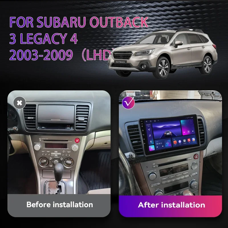 QSZN Android Radio Subaru Outback 3 Legacy 4 2003 - 2009 Left-hand Drive Carplay Auto Stereo GPS Navi Car Multimedia Player 2Din