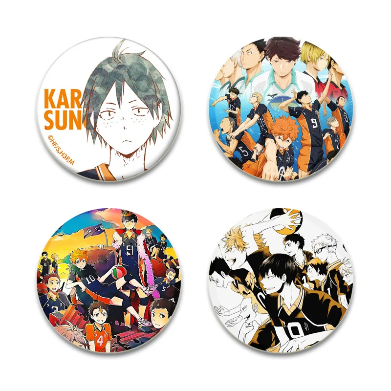 Cartoon Button Pins Anime Haikyuu!! Badge Manga Figures Icons Pin Backpack Clothes Decoration Brooches for Bag DIY Accessories