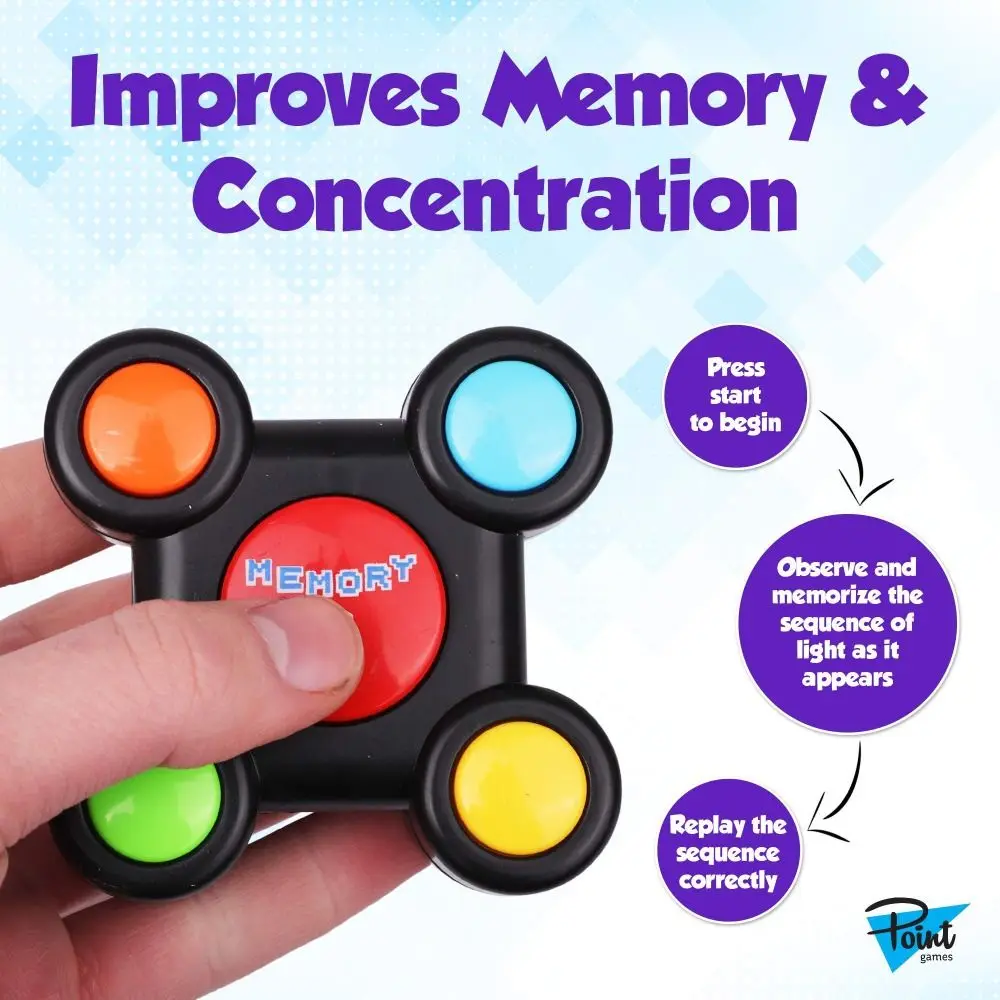 

LED Light Simon Game Competitive Multi-Person Memory Game Machine Sound Effect Hand-Eye Coordination Game Educational Play