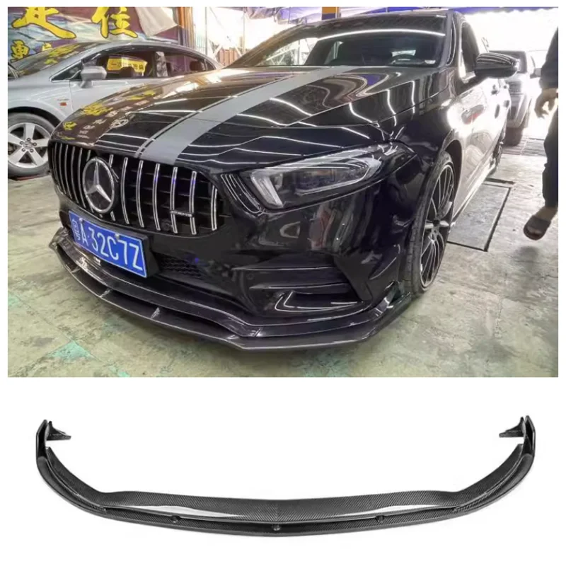 

For W177 Mercedes A-Class A220 A35 2019 2020 2021 2022 High Quality Carbon Fiber Bumper Front Lip Diffuser Spoiler Cover