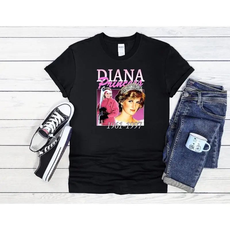 

Рубашка принцессы Дианы, мемориальное искусство, мужская и женская футболка унисекс, бейсбольная толстовка с капюшоном 3960