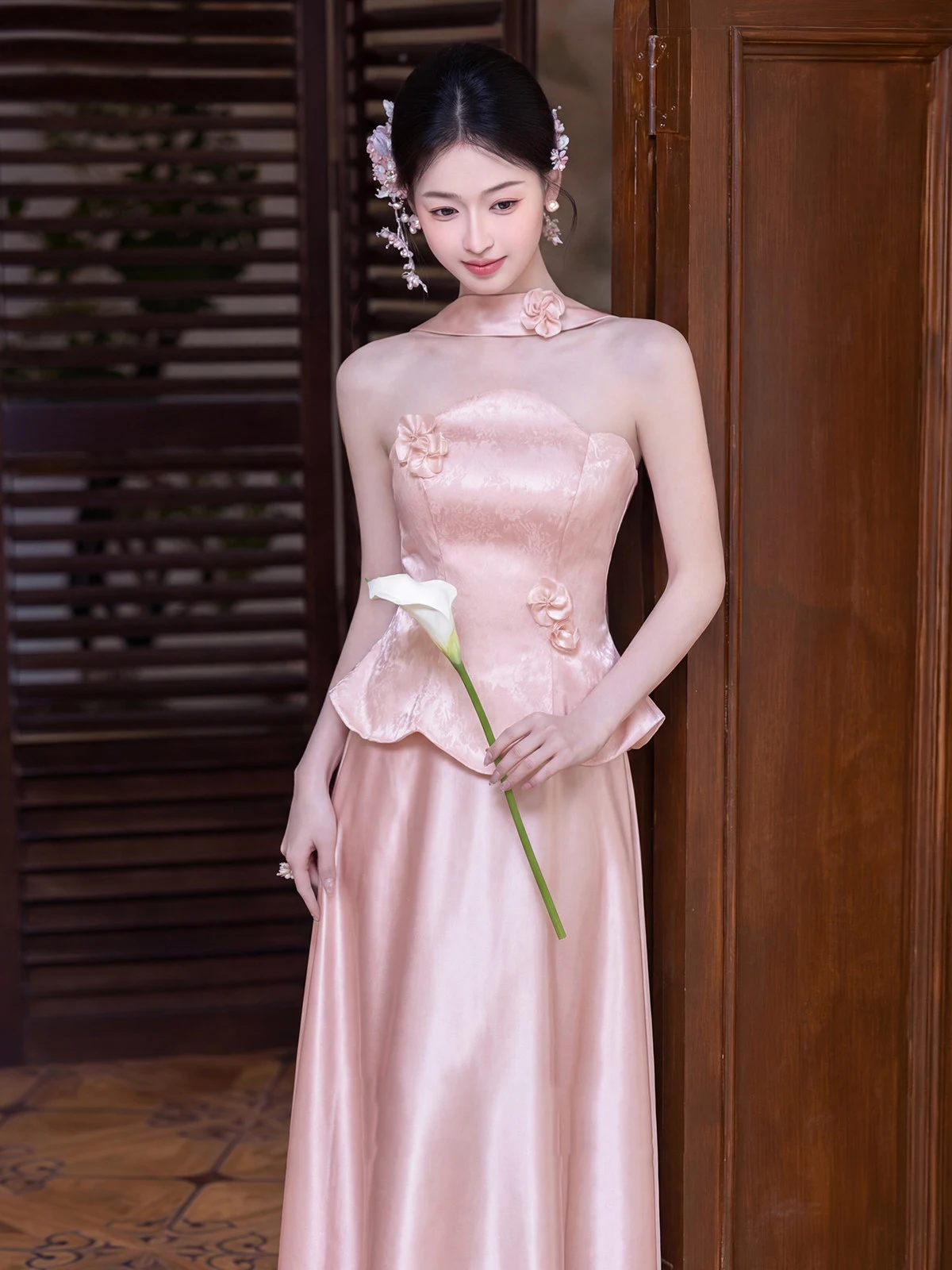 New Chinese Style Pink Wedding Dress 2026 New Morning Robe Bride Drinking Ceremony Clothes Small Size Elegant Return Home