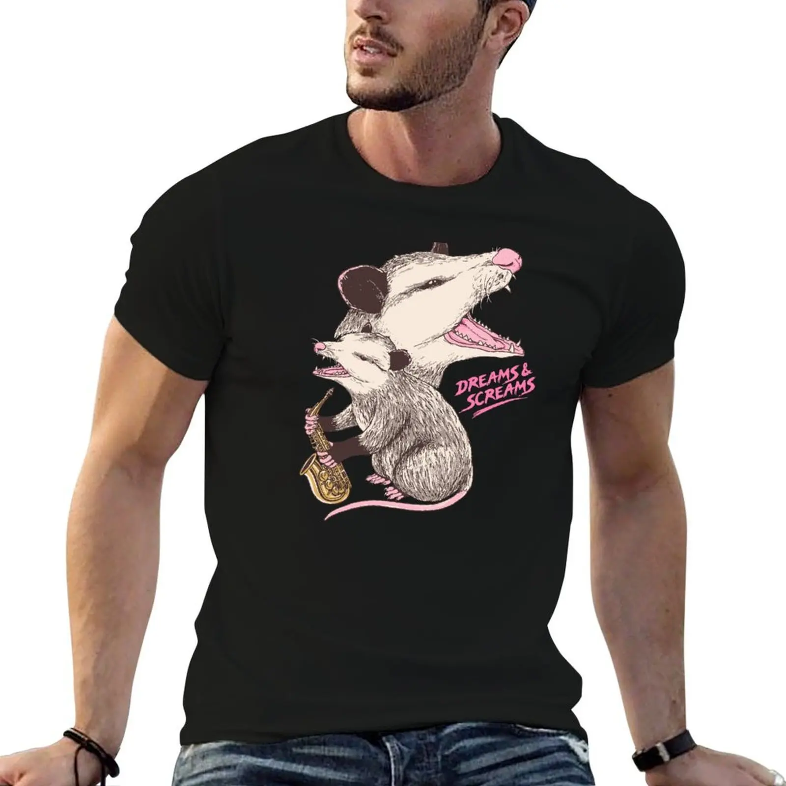 Dreams And Screams T-Shirt man clothes graphic t shirt vintage T-shirts for men cotton
