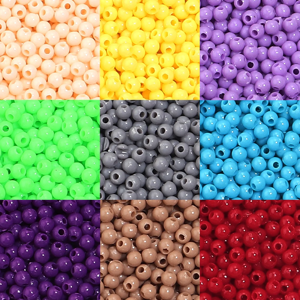 2000pcs/lot 3mm Acrylic Beads Mini Round Color Spacer Seed Beads for Making Jewelry Bracelet Necklace DIY Handcraft Accessories