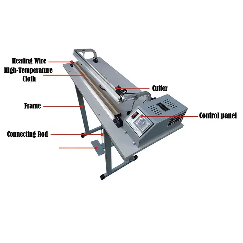Electric Multifunctional Vertical Foot Heating Sealing Machine Plastic PP PE Aluminum Foil Compound Film Pedal Impulse Sealer