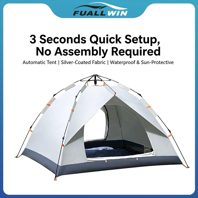 

3-Second Instant Pop-Up Tent, Waterproof Sun-Protective Automatic Tent for 2-3 People, Lightweight for Camping & Hiking