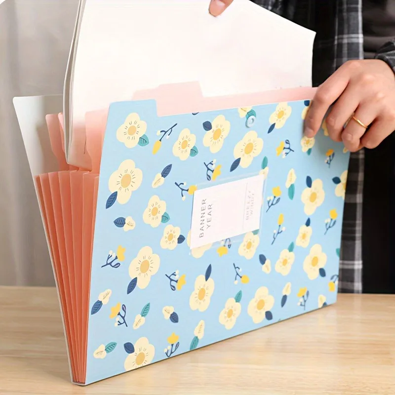 1pc Multi-Layered Folder Wear-Resistant Scratch-Resistant Dustproof Storing Office Documents Exam Papers Textbooks Document Bag