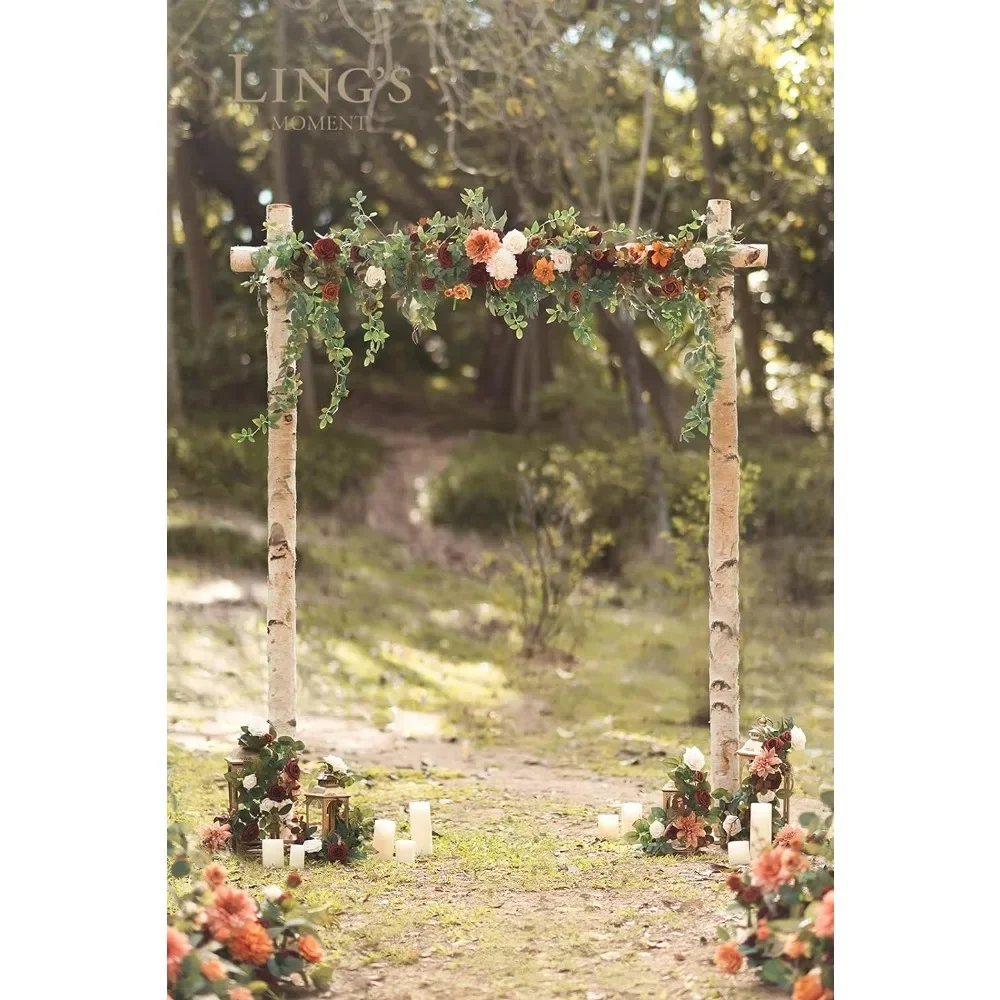 Ling's Moment 6.5FT Backdrop Floral Garland Artificial Wedding Arch Flowers Sage Green Decor