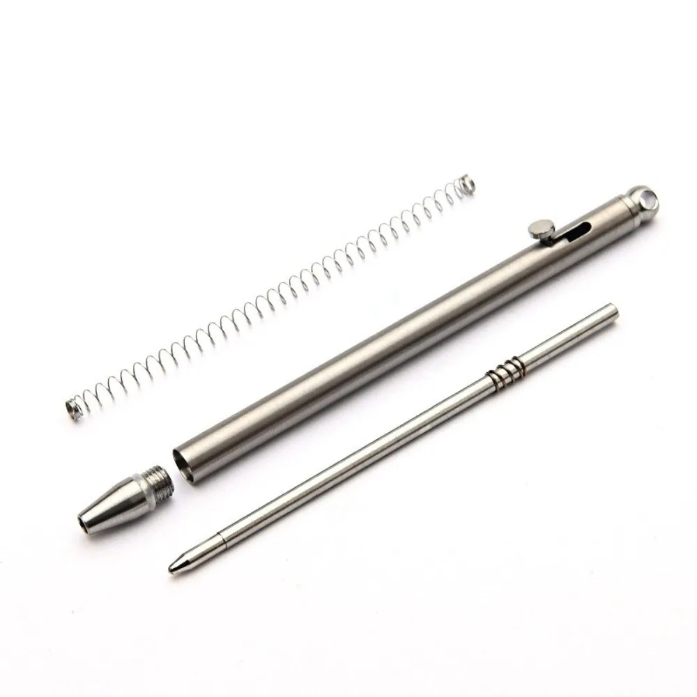 

Multi-functional Portable Bolt Pen Mini Size Refillable Pocket Pen Titanium Alloy Keychain Pen Travel Use