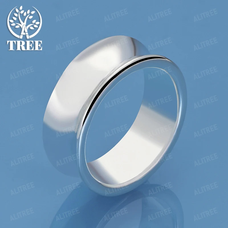 

Wholesale Simple 925 Sterling Silver Smooth Round Rings For Women Engagement Wedding Birthday Party Gift Jewelry Accessories
