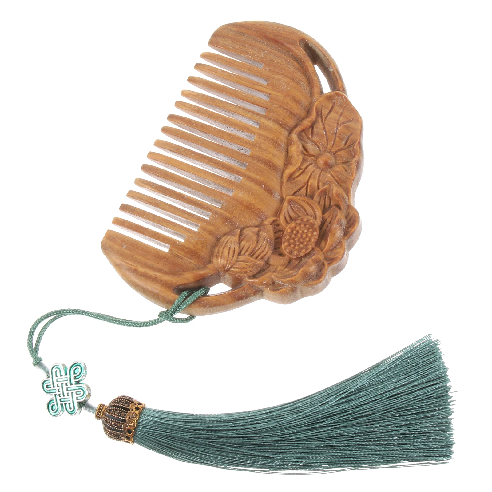 Natural Wooden Comb Carved Lotus Comb Sandal Hair Comb Hair Brush for Women