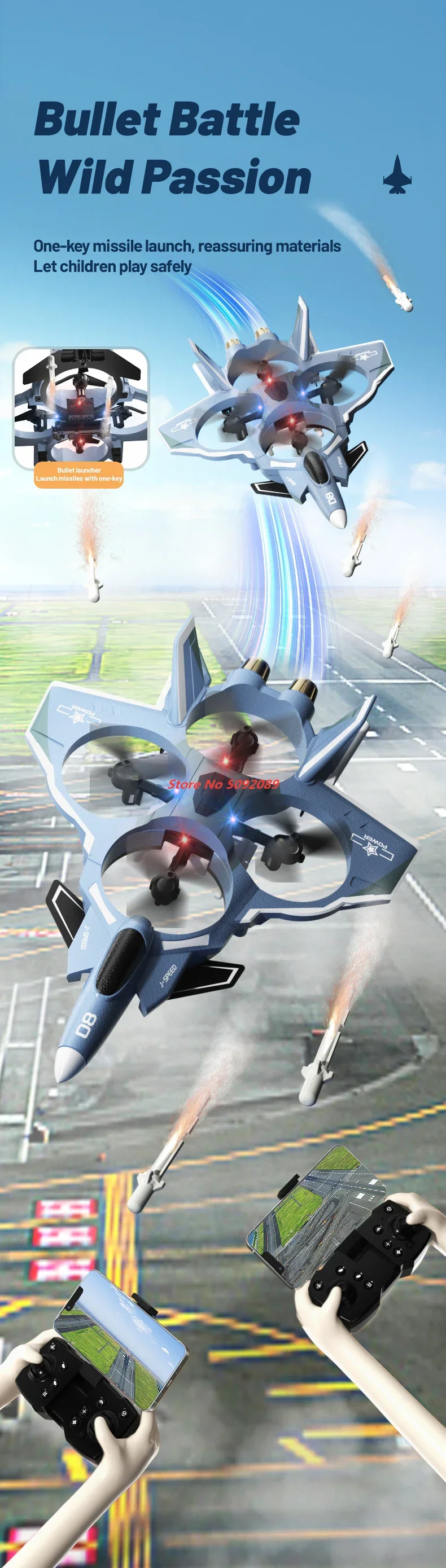 

2.4G 4CH Missile Launch Пульт дистанционного управления Летающий планер Вспышка Светодиодная пена RC Самолет Игрушка WIFI FPV HD Камера RC Fighter Boy Подарок