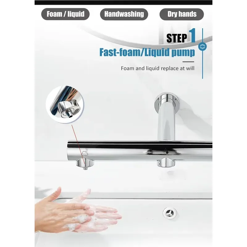 3 in 1 304 Stainless Steel Single Hole Induction Soap Dispenser Automatic Sensor Touchless Basin Faucet With Air Tap Hands