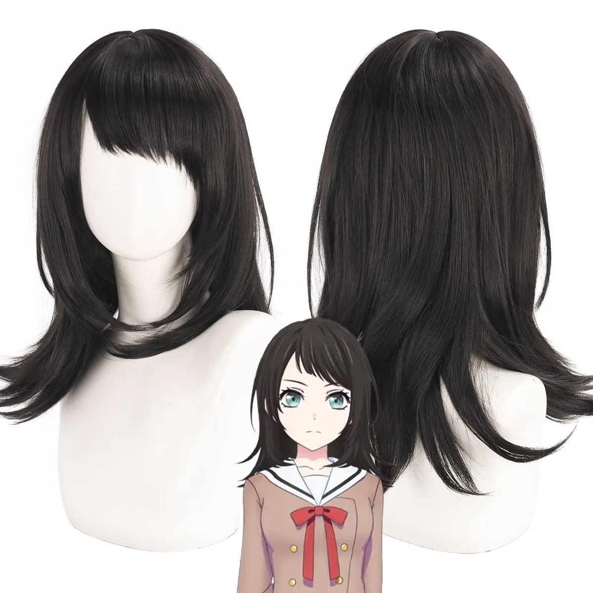 Cosplay Wig For 2D Anime Characters Cosplay Wig Of Hailin From Yahata With Realistic Scalp Medium-length And Flipped-up Style