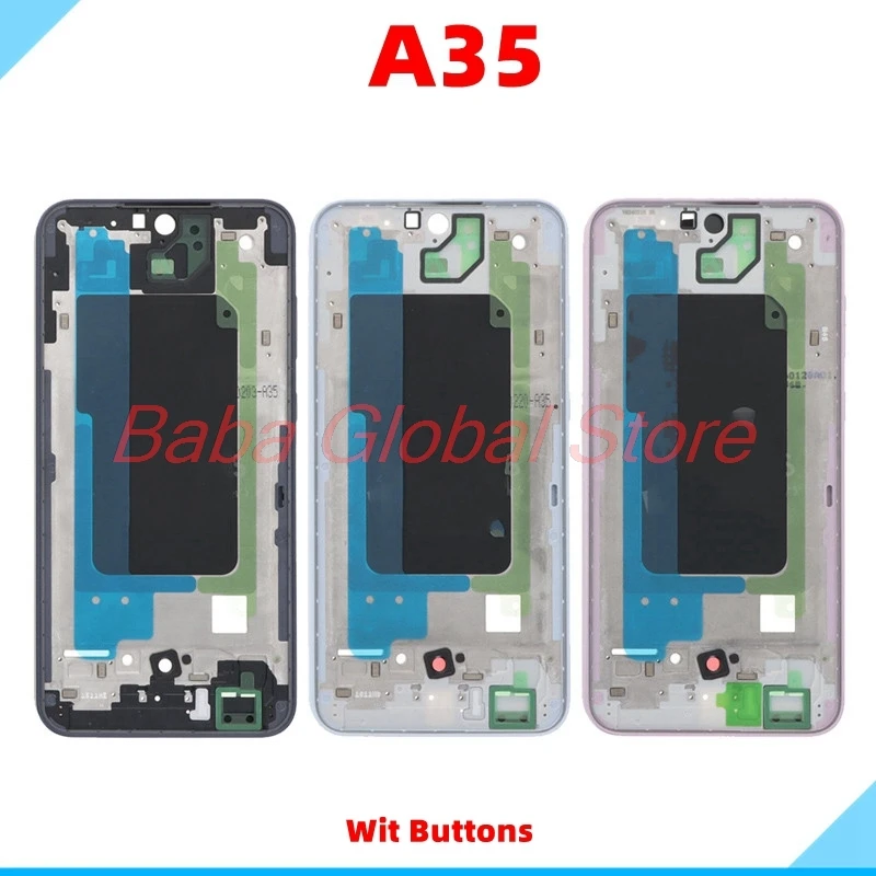 Front Frame For Samsung Galaxy A35 5G A356 Front Housing LCD Frame Bezel Plate Repair Spare Parts