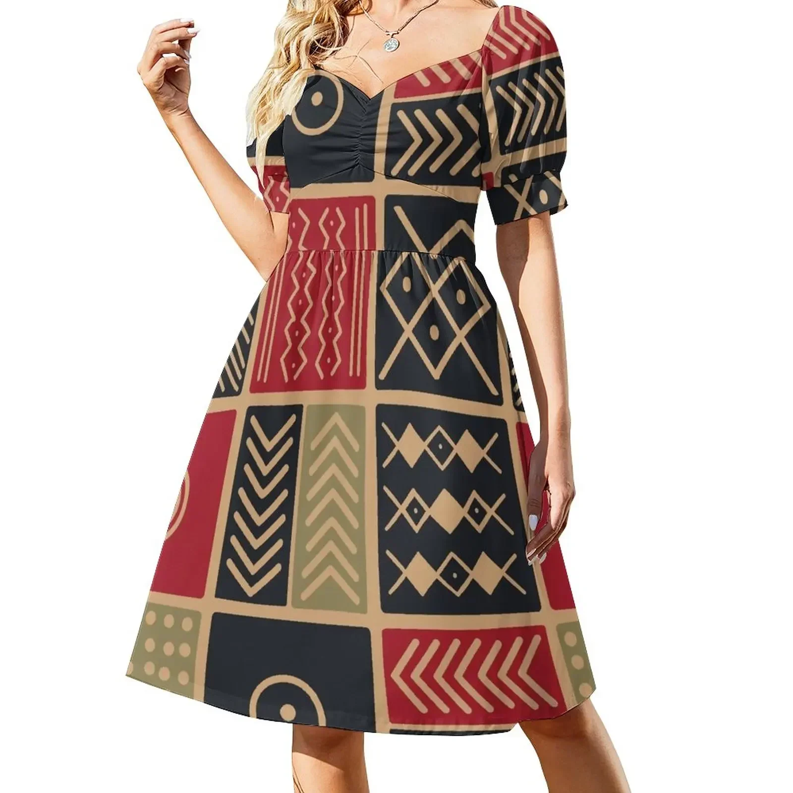 

African Ethnic Textile 6 Short-Sleeved Dress summer dresses women 2025 Summer dresses for women loose summer dress