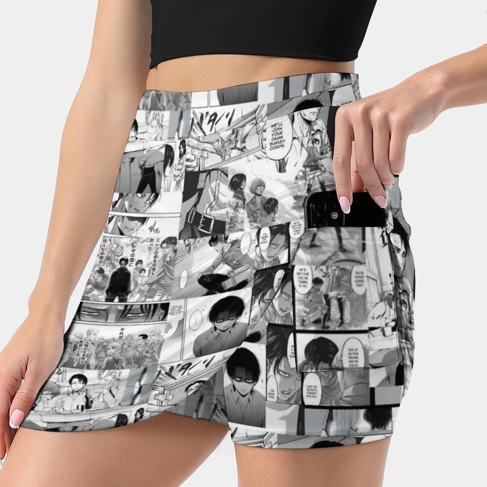 

Levi Manga Panels Skirts Woman Fashion 2022 Pant Skirt Mini Skirts Office Short Skirt Levi Aot Attack On Titan Anime Manga