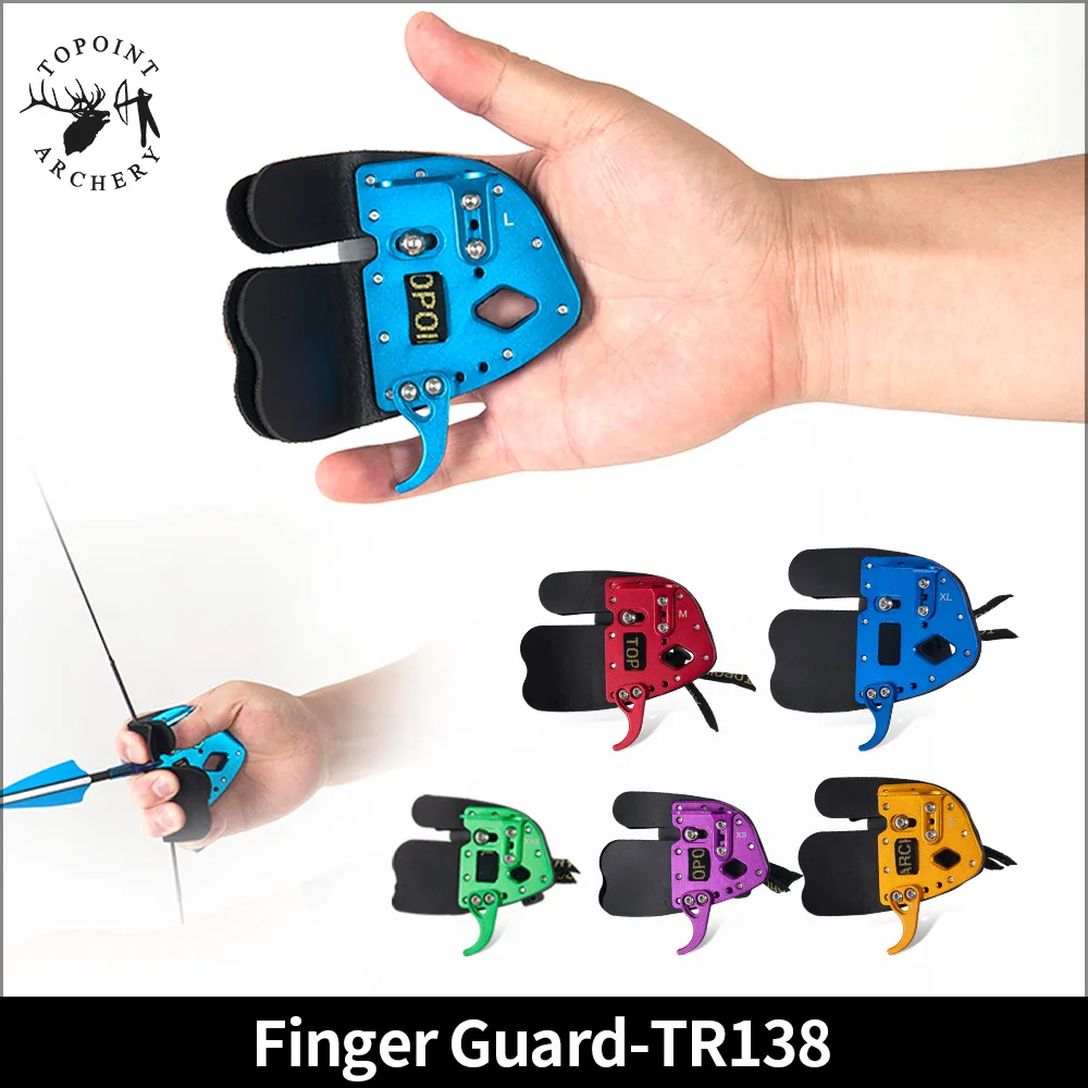 1PC TR138 Archery Finger Guard leather+Aluminum S/M/L/XL For Right-handed Reverse Bow Hunting Accessories