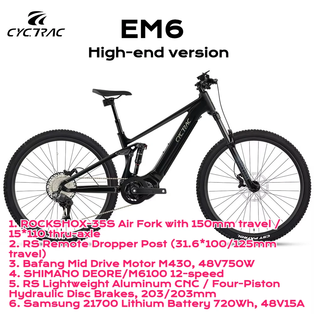 TWITTER EM6 Electronic shifting OX EDS-12S Bafang Motor M430-48V500W750W 12S Full Suspension Aluminum Alloy Mountain Bike e bike image 1