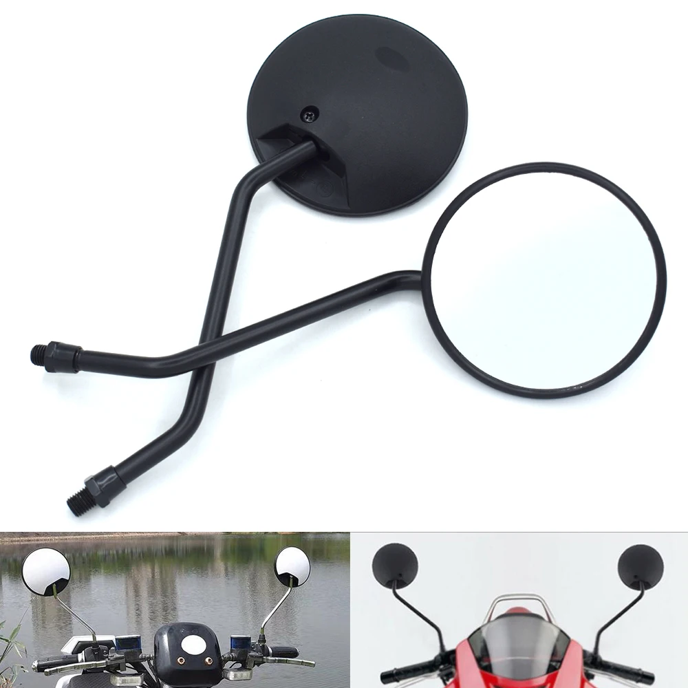 Universal 10mm Motorcycle Rearview Mirrors Round Mirrors black For Honda NC700X CB400 CB500X CB650F CB1000R PCX125 PCX150 CB1100