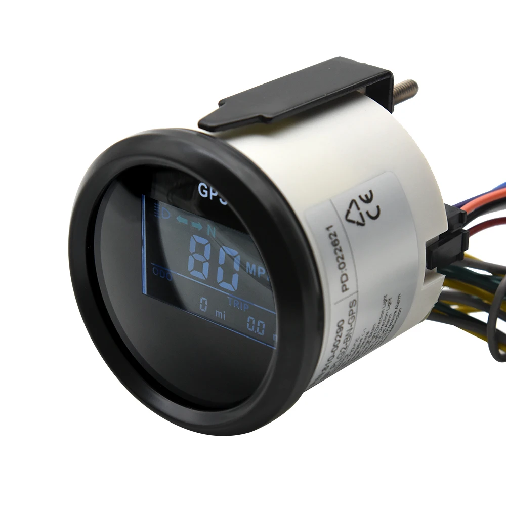 2'' 52MM Universal Digital Multi-functional Odometer GPS Speedometer LCD Gauge Adjustable Speed Meter for Vehicle Boat 12V24V
