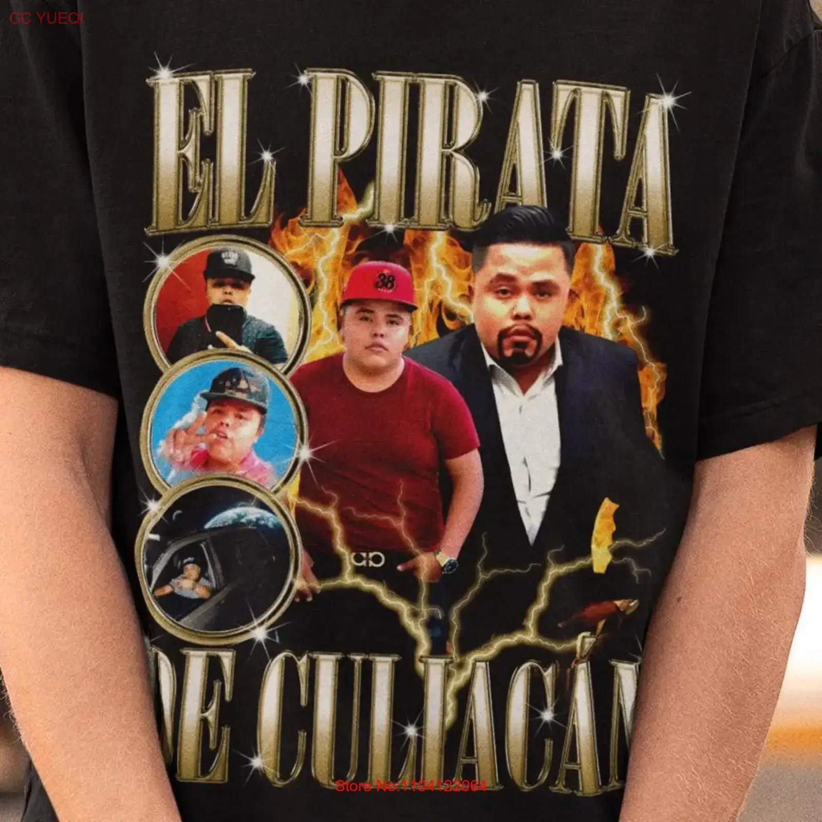 Camiseta Retro Vintage El Pirata de Culiacán para Fanáticos, Ropa de Diseñador Vintage Lavada, Ligeramente Versátil, Suave y Elástica