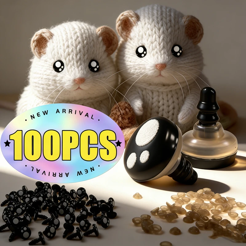 

100 шт. черных пластиковых безопасных глазок 8-16 мм для белых плюшевых медведей, кукол, животных, кукол-марионеток, поделок, детских игрушек, аксессуаров для плюшевых кукол