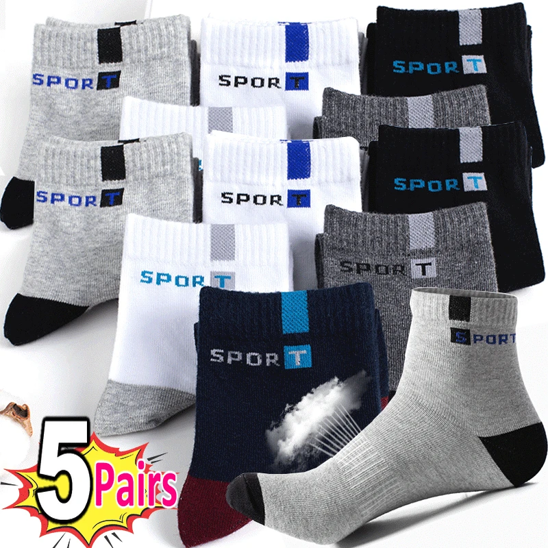 

5Pairs Bamboo Fiber Summer Spring Men Socks Breathable Cotton Sports Sock Breathable Deodorant Business Socks Plus Size 38-47