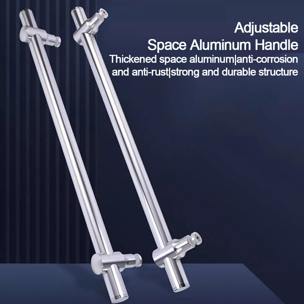 

Регулируемая стеклянная дверная ручка 35 см/55 см, утолщенная ручка для раздвижной двери из нержавеющей стали для ванной комнаты, аксессуары для душевой комнаты