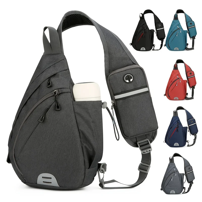 

Новая мужская нагрудная сумка через плечо с треугольным ремнем для занятий спортом на открытом воздухе - прочная упаковка из ткани Оксфорд