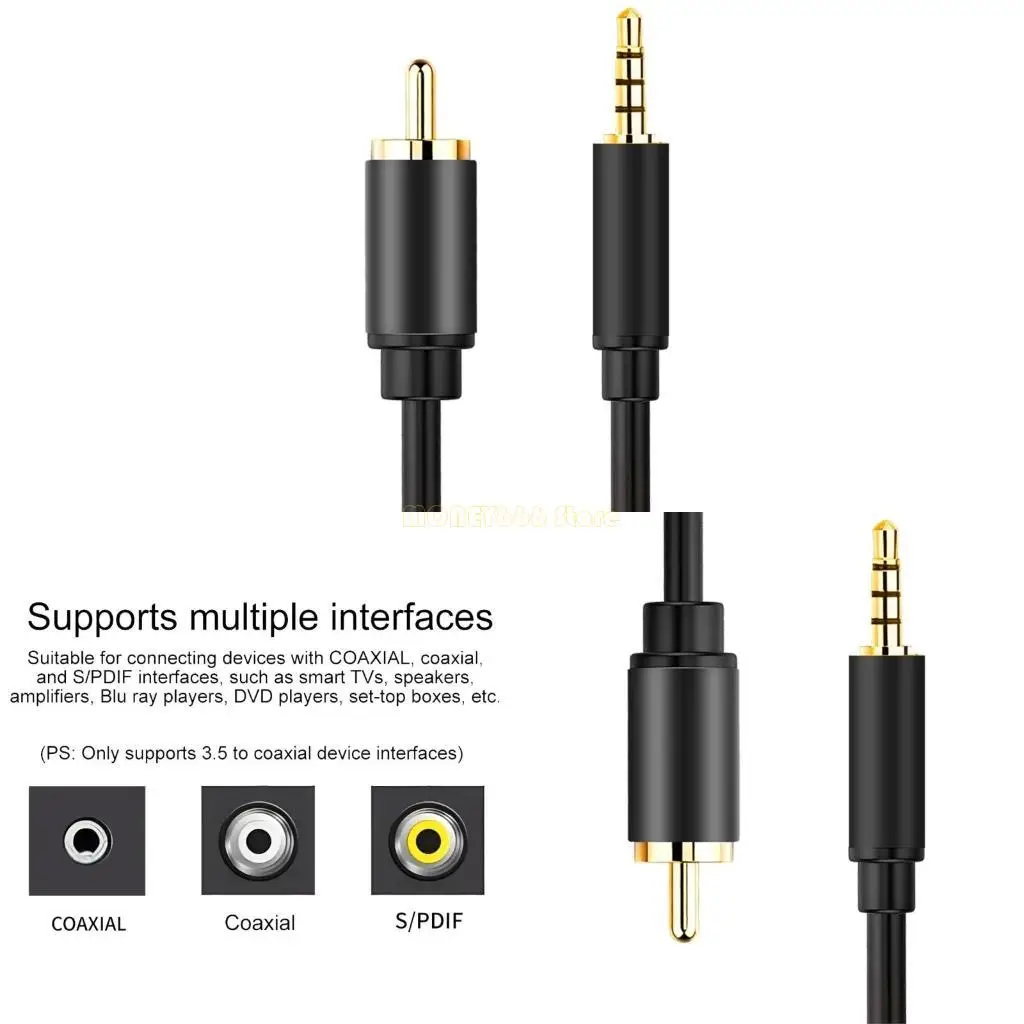 F62C 1M TAC512 동축 케이블 3.5 ~ 3.5mm 디지털 장치 용 수컷 RCA 코드