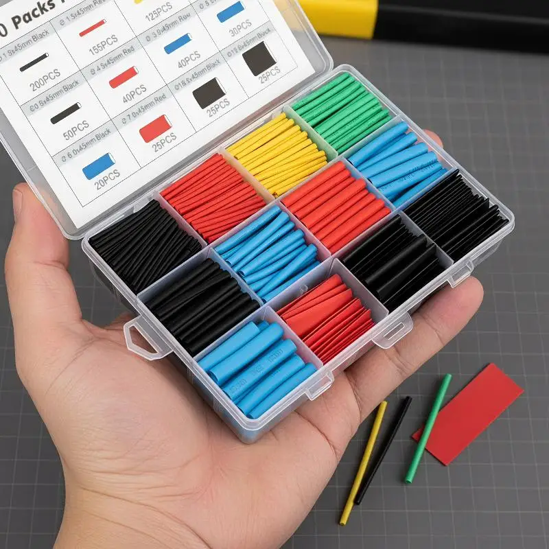 Heat Shrink Tubing Set Thermoresistant Insulation Sleeve for Student Electronic Project DIY Wire Wrapping