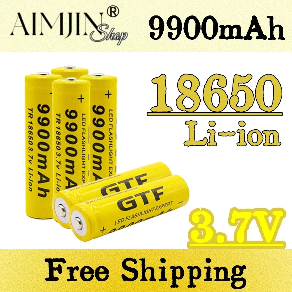 

18650 Battery Rechargeable Battery 3.7V 18650 9900mah Capacity Li-Ion Chargeable Battery for Pocket lamp