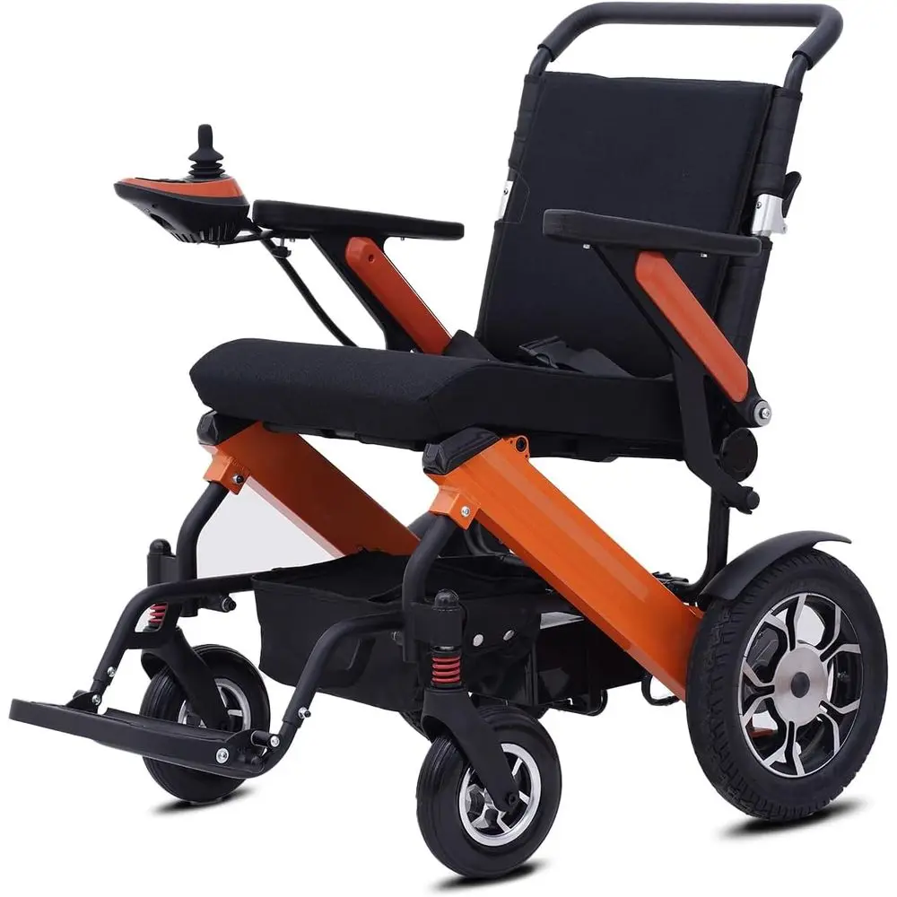 

Long-Range Lightweight All-Terrain Motorized Wheelchair for Adults, Compact and Airline Approved, Orange