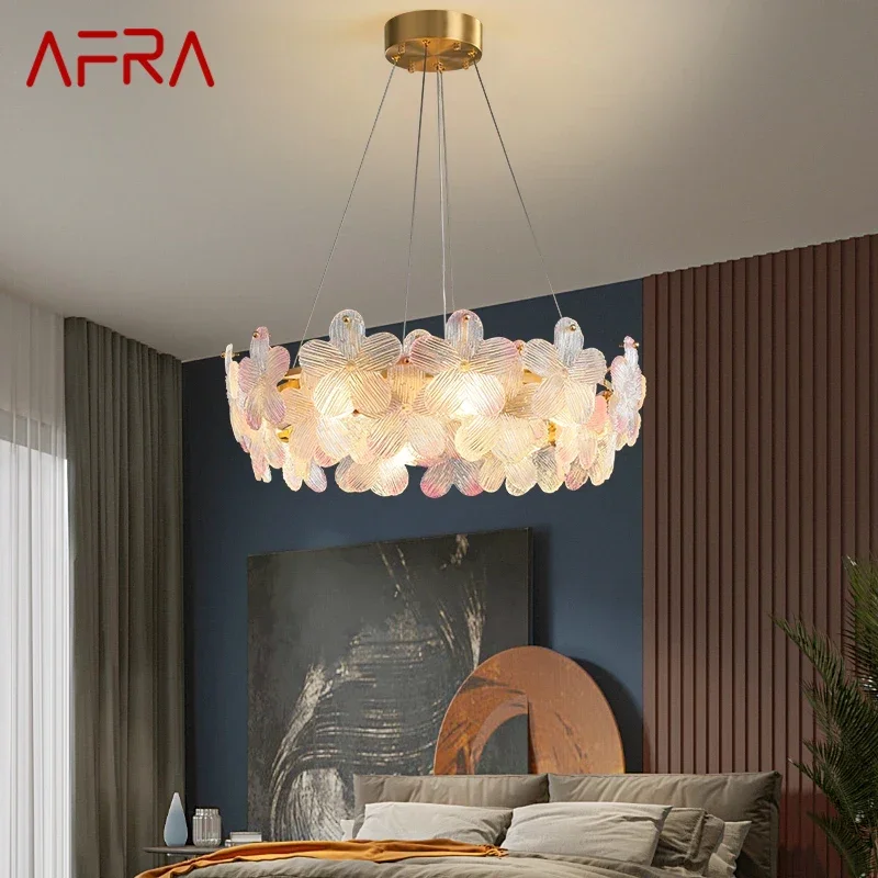 AFRA Contemporary Brass Pendent Lamp Luxury Fashion Living Room Dining Room Bedroom Villa Hotel Sample Room Chandelier