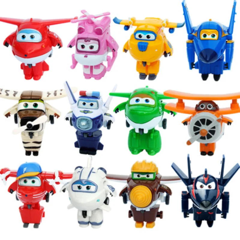 Auldey oficial Super Wings Mini Jett Donnie Dizzy Robot transformador vehículo de juguete tamaño pequeño modelo de figura de acción para niños