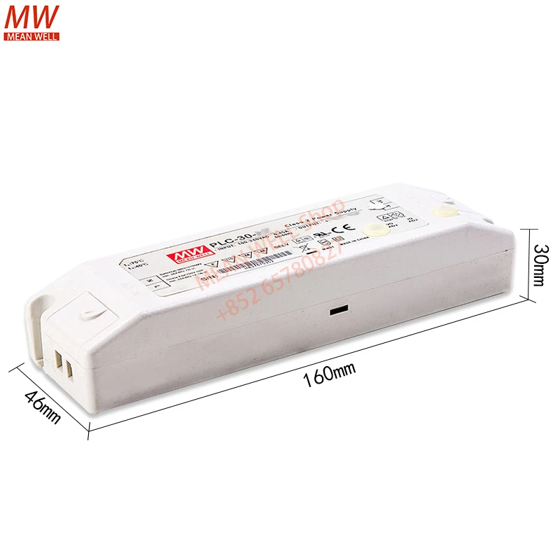 MEAN WELL 30W Single Output LED Power Supply PLC-30-12 15/20/24/36/48 PFC Terminals Are Connected to Waterproof Power Supplies