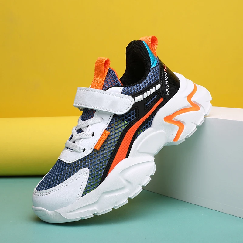 Легкие детские белые кроссовки с дышащей сеткой для мальчиков, школьная повседневная прогулочная обувь, нескользящие спортивные детские кроссовки для девочек