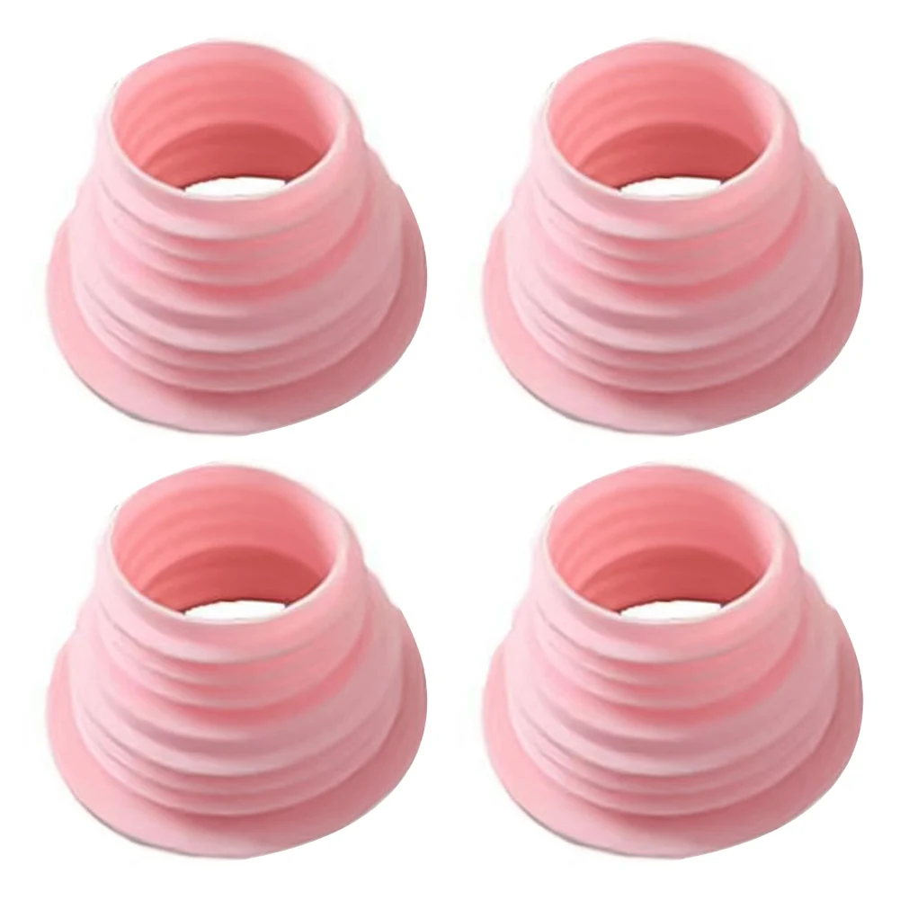 4pcs/set Silicone Drain Pipe Hose Plug Sewer Seal Ring Fits For Washing Machine Tank Floor Leakage Sewer Pipe Joints