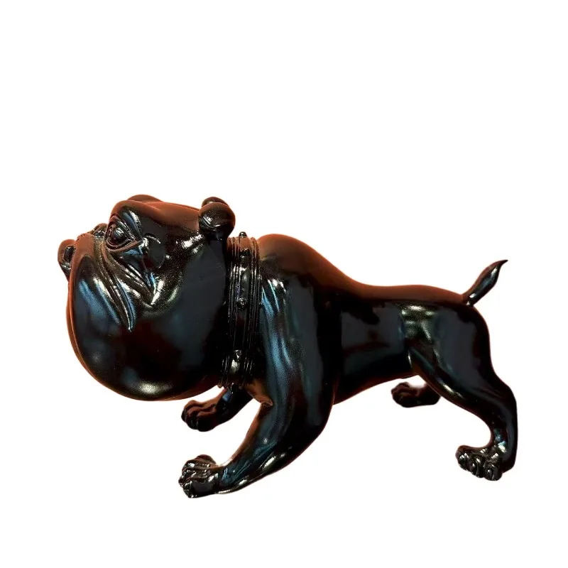 Trendy play wooden series bulldog ornaments boxwood lacquered trendy doll doll home interior decoration