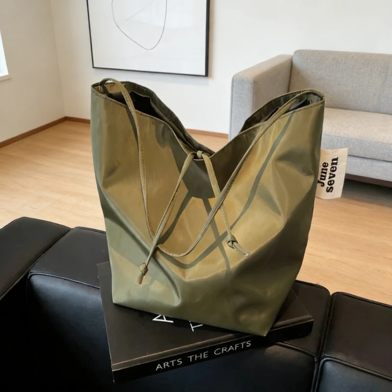 

Hot Sale Versatile Fashion Shoulder Bag Soft Nylon Solid Color Product Designer Handbag Large Capacity Commuter Simple Tote Bag
