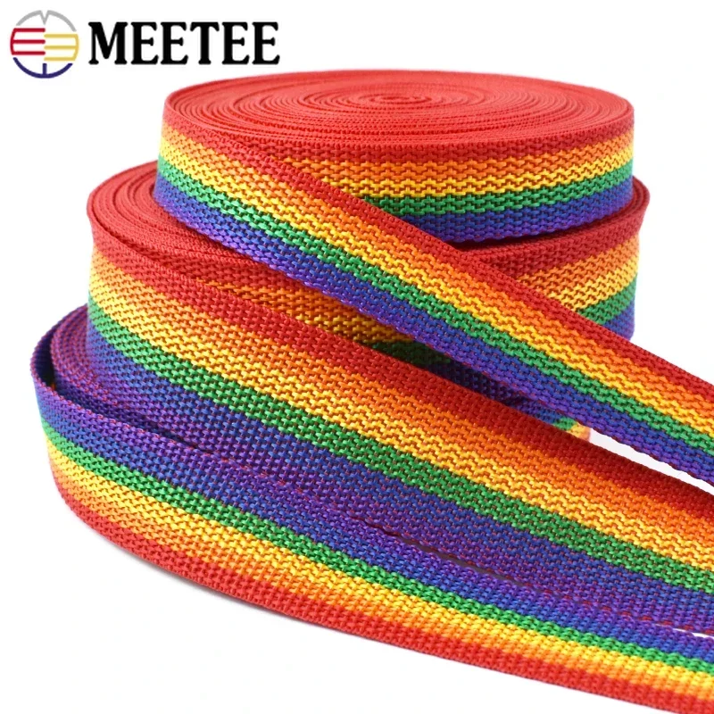 

2/5/10M Meetee 20-50mm Nylon Webbing Strap Decorative Ribbons for Sewing Bag Luggage Belt Bias Binding Tape Sew Accessories