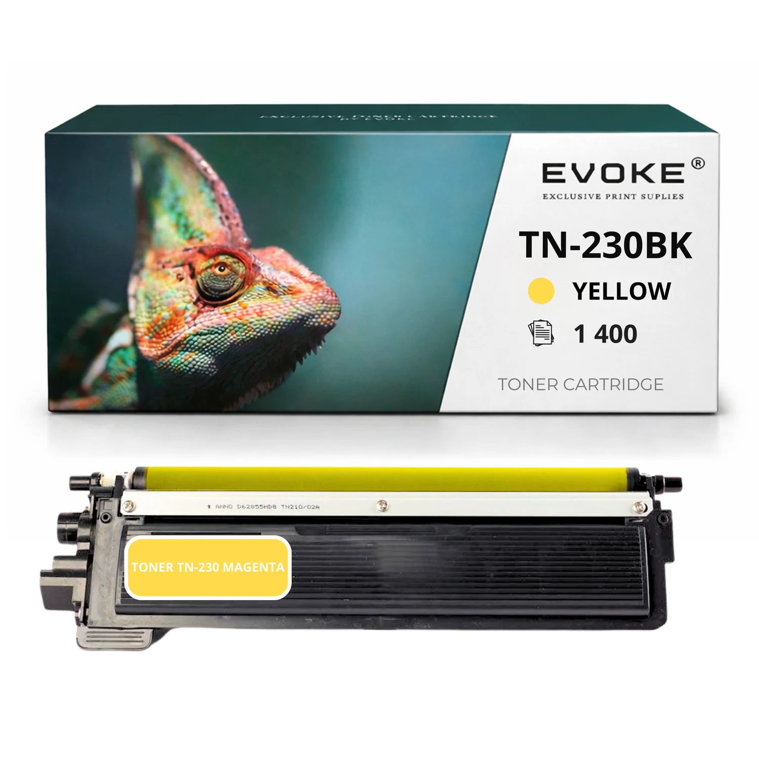 Evoke Compatibele Toner voor Brother Tn230 Tn-230 Geel 1400 Pagina's Hl3040Cn Hl3070 Mfc 9120Cn Mfc 9320Cw