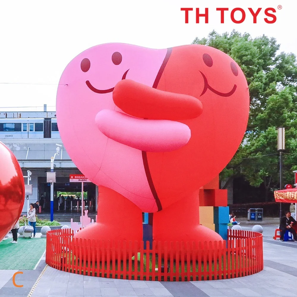

Гигантский надувной мультфильм «Красное сердце любви» с подсветкой для украшения свадебной вечеринки в день Святого Валентина