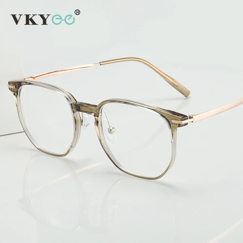 VICKY, nuevas monturas de gafas a la moda para hombre, gafas antiluz azul para mujer, gafas con montura grande de Metal, se pueden personalizar con prescripción