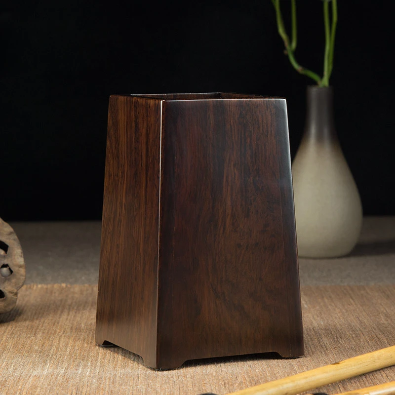 

Inkstone Master High-end study four treasures sandalwood ebony pen holder Simple Chinese